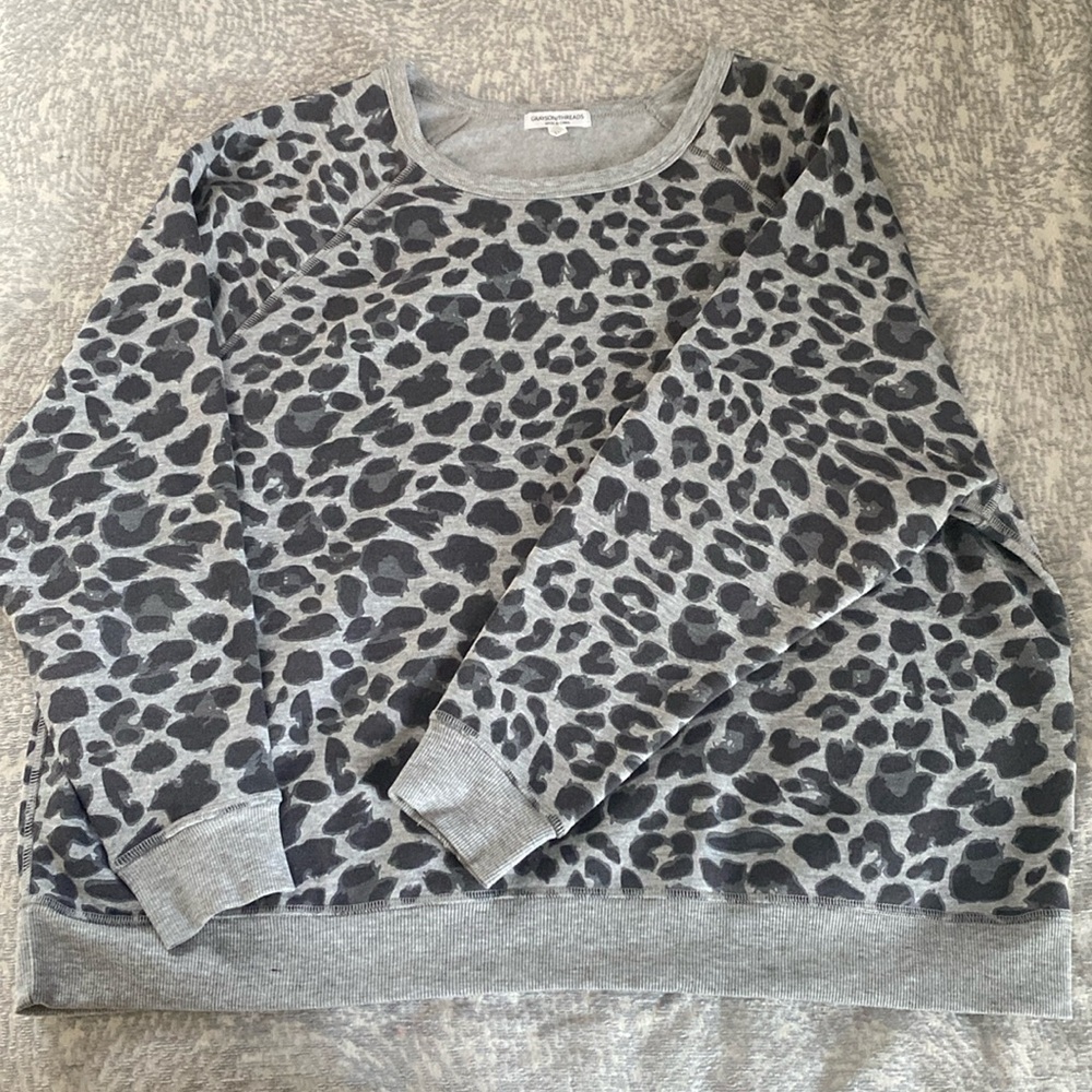 Grayson Threads 1x Leopard Print Women’s Sweatshirt - Picture 1 of 4